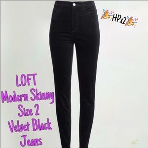 🎉HPx2🎉, NWT LOFT Modern Skinny Black Velvet Jeans